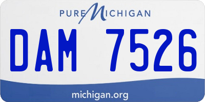 MI license plate DAM7526