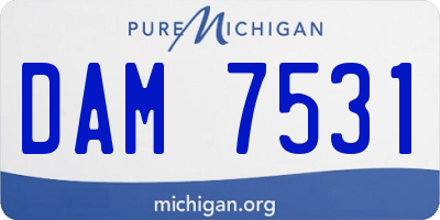 MI license plate DAM7531