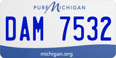 MI license plate DAM7532