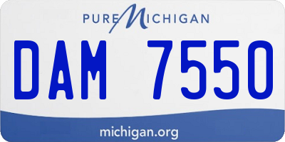MI license plate DAM7550