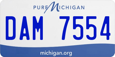 MI license plate DAM7554