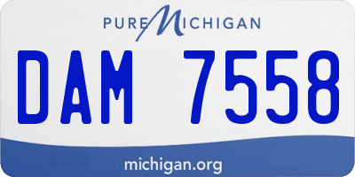 MI license plate DAM7558