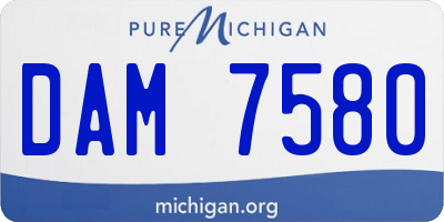 MI license plate DAM7580