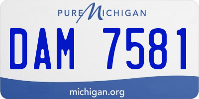 MI license plate DAM7581