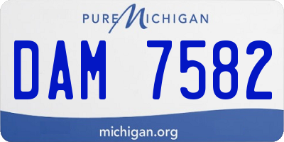 MI license plate DAM7582