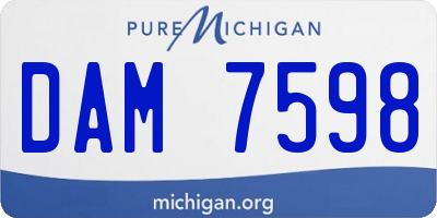 MI license plate DAM7598