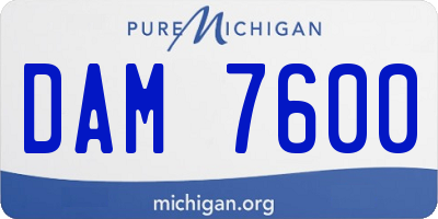 MI license plate DAM7600