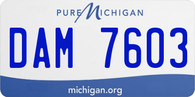 MI license plate DAM7603