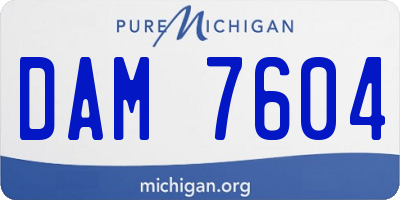 MI license plate DAM7604