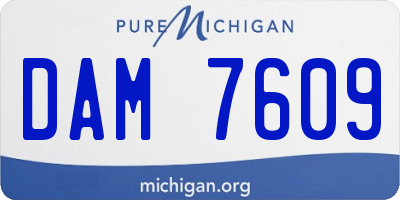 MI license plate DAM7609