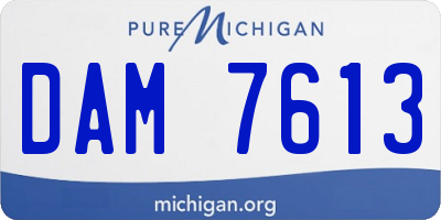 MI license plate DAM7613