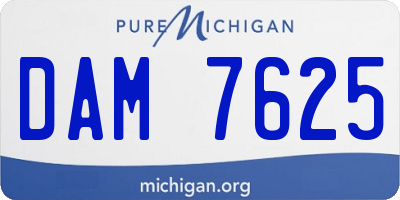MI license plate DAM7625