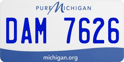 MI license plate DAM7626