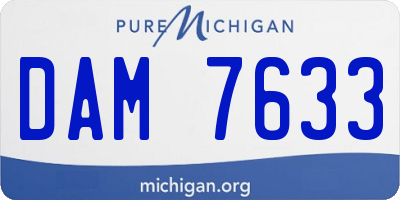 MI license plate DAM7633