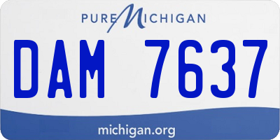 MI license plate DAM7637