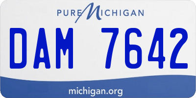 MI license plate DAM7642