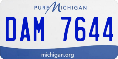MI license plate DAM7644
