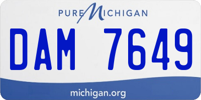 MI license plate DAM7649