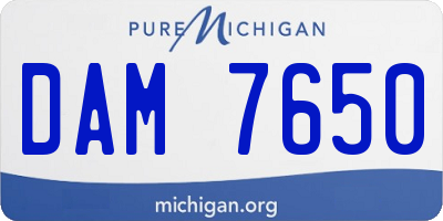 MI license plate DAM7650