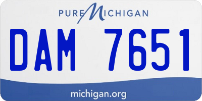 MI license plate DAM7651