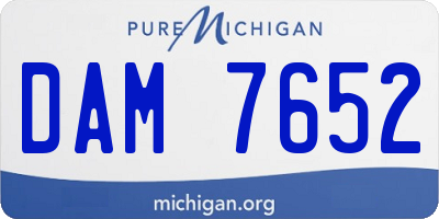 MI license plate DAM7652