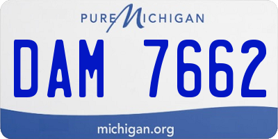 MI license plate DAM7662