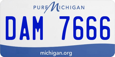 MI license plate DAM7666