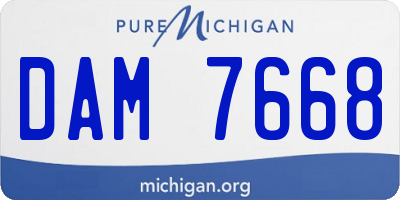 MI license plate DAM7668