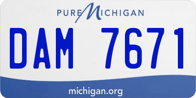 MI license plate DAM7671