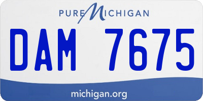 MI license plate DAM7675