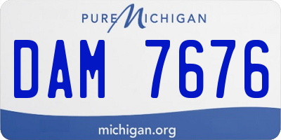 MI license plate DAM7676