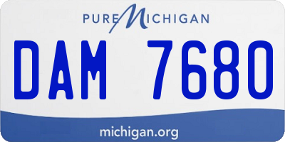 MI license plate DAM7680