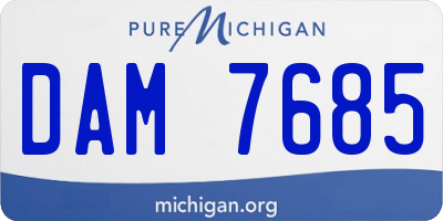 MI license plate DAM7685