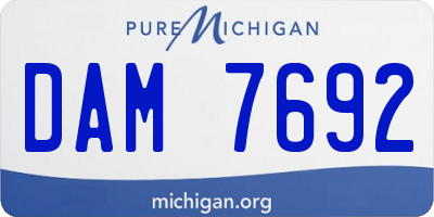 MI license plate DAM7692