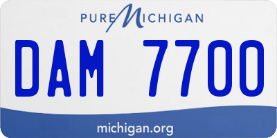 MI license plate DAM7700
