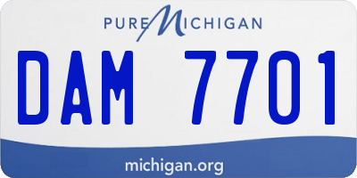MI license plate DAM7701