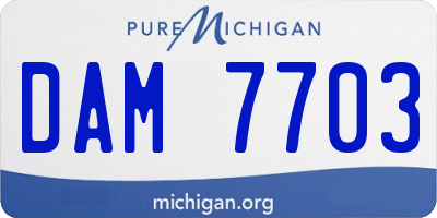 MI license plate DAM7703