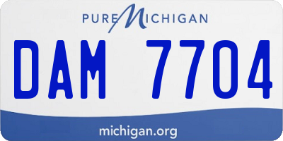 MI license plate DAM7704