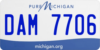 MI license plate DAM7706
