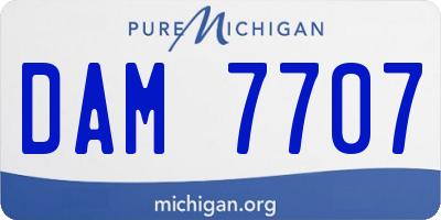 MI license plate DAM7707