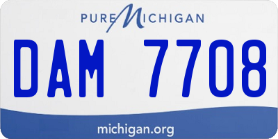 MI license plate DAM7708
