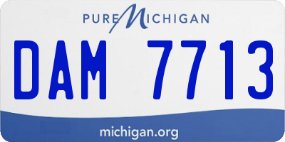 MI license plate DAM7713