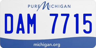 MI license plate DAM7715