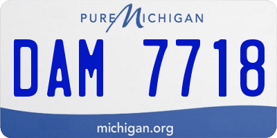 MI license plate DAM7718