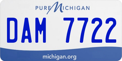 MI license plate DAM7722