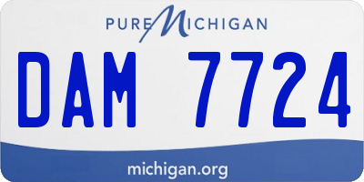 MI license plate DAM7724