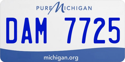 MI license plate DAM7725
