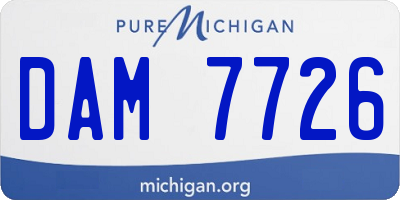 MI license plate DAM7726