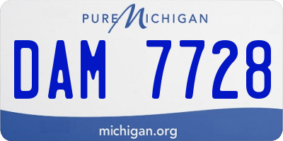 MI license plate DAM7728