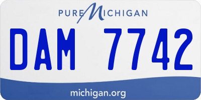 MI license plate DAM7742